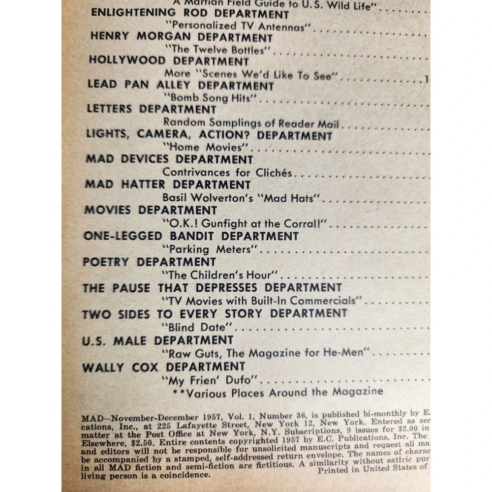 Mad #36 1957 • E.C. Comics • Doem Martin Poem Parody VERY Fine